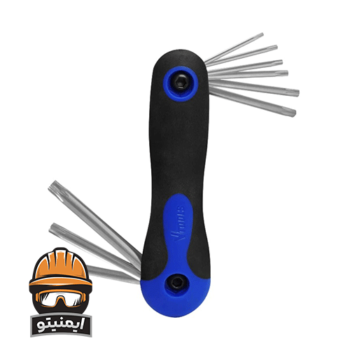 آچار آلن ستاره ای کوتاه وی تولز مدل VT2221 مجموعه 9 عددی